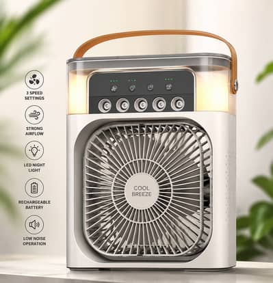Mini USB Rechargeable Cooling Fan with LED Light