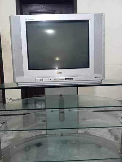 LG flatron tv with Glass trolley