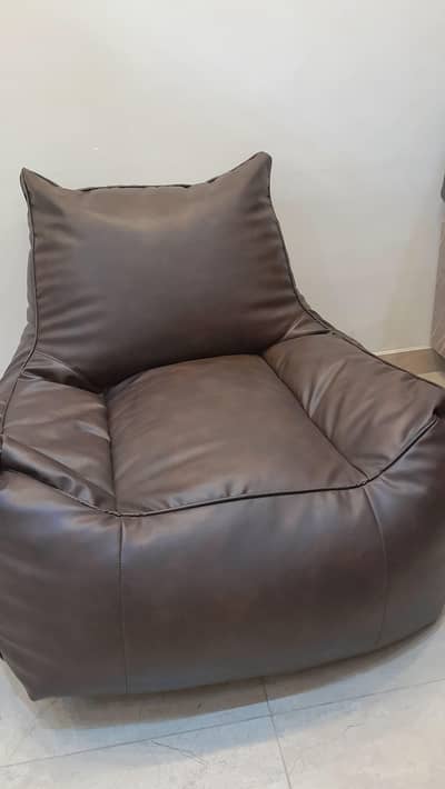 Premium Leather Bean Bag Chair – New | Soft, Comfortable & Stylish