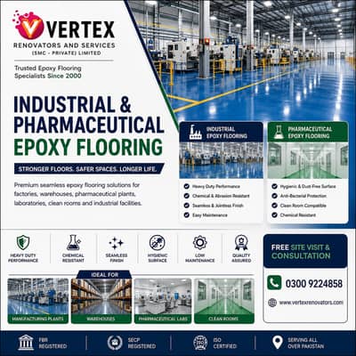 Premium Industrial & Commercial Epoxy Flooring | Vertex Renovators