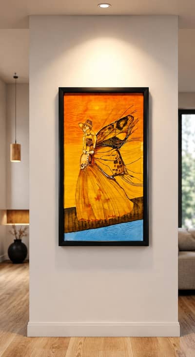 Original Handmade Silk Painting with Frame – Wall Art | Home Decor