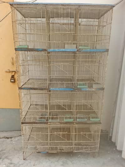 Heavy Duty Iron Bird Cage – 12 Compartments | Strong & Spacious