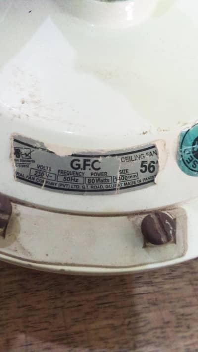 G F C fan use condion blade chang hein excnange hungy