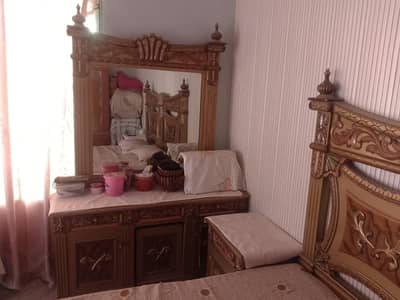 golden wooden bed for sale