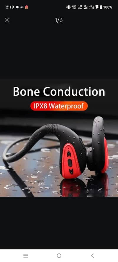 Q1 Bone Conduction Headphone Built-in IPX8 Waterproof