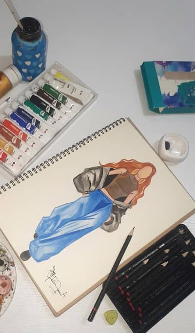 ​Handmade Fashion Illustration Sketch – Chic Wall Art Decor