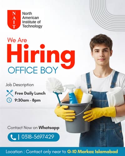 OFFICE BOY Job G-10 Markaz Islamabad