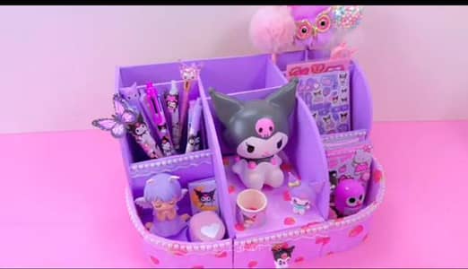 Handmade 4 layer Desk Organizer Box _purple