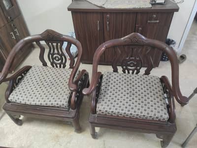 Wooden 5 seater sofa set good condition as seen on pictures