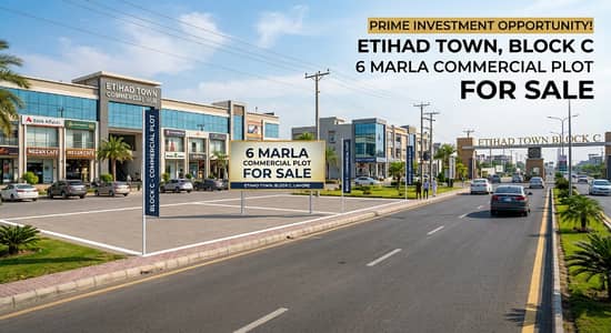6 Marla Commercial plot for sale in Etihad town block C