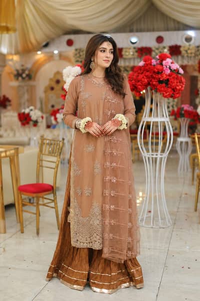 Beautiful Net Gharara 3 Piece - Formal Party Wear Dress