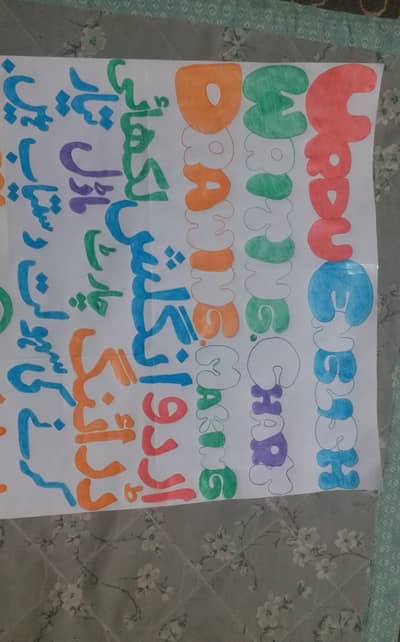 Drawing. . . . . . and Writing . . . . urdu english arabic writing