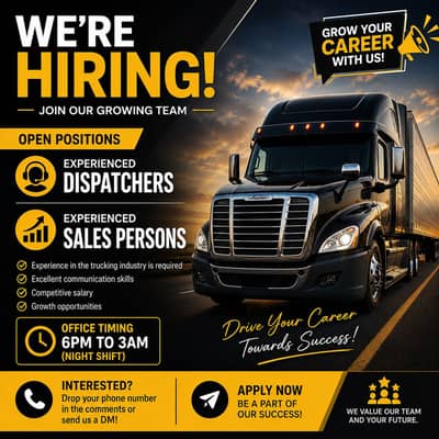 Need experience Sales executive  or Dispatchers