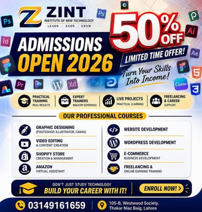 Admissions open in following courses !