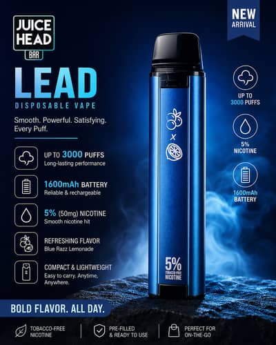 Juice Head Bar LEAD Disposable Vape – 3000 Puffs | 1600mAh Rechargeab
