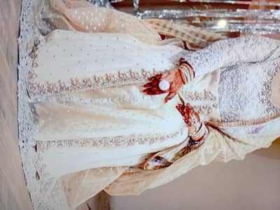3 pc wedding lenhga white 1 time use