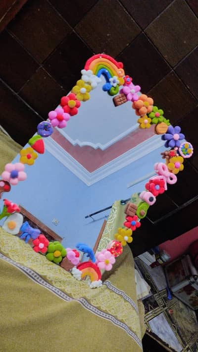 decorating mirror made with clay