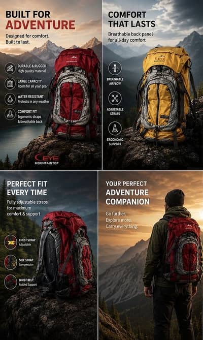 EYE Mountaintop 65+5L Hiking Backpack