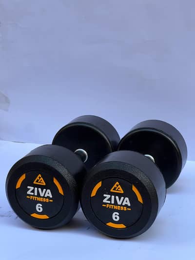 ZIVA Rubber Coated Dumbbells – Premium Quality | 1–15 KG Available