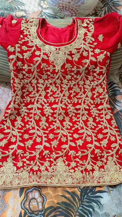 Red Bridal Lehenga Complete Set with Can-Can – Like New