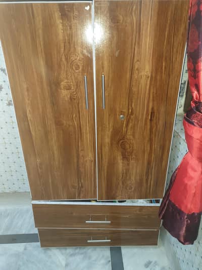 2 Door Wooden Almari with Drawers