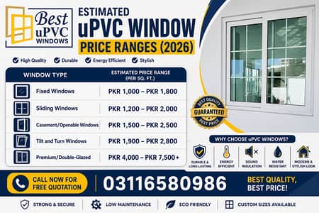 UPVC Doors / UPVC Windows / Aluminum Windows & Doors/ Glass Work