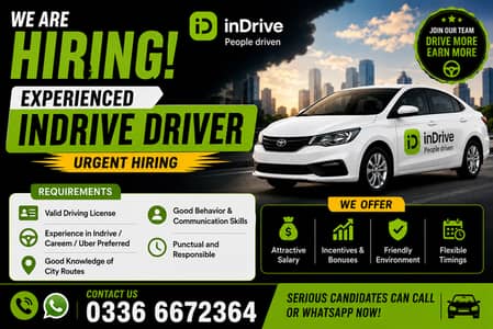 Indrive / Yango Job || Drivers Required || Drivers Job in Islamabad