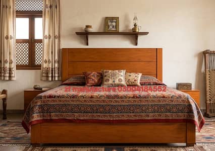 Double bed / bed set / king size bed / wooden bed / bed / Furniture