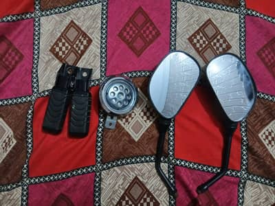 Honda CD 70 Genuine Mirrors, Horn, Footrest.