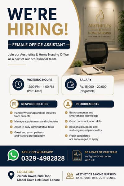female office asistant required