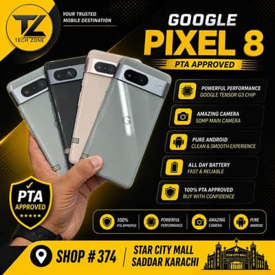Google Pixel 8 Official Pta Approved 128GB Water Pack
