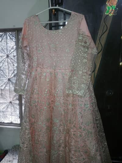 tea pink peach color maxi dress