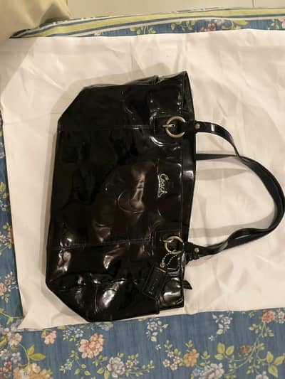 COACH F17729 BLACK PATENT LEATHER BAG -ORIGINAL - LIKE NEW