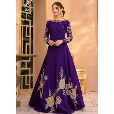 Purple Shamoz Silk Maxi  Wedding Party