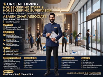 Staff Required – Immediate Hiring  ASAISH GHAR ASSOCIATE (SMC-PRIVATE)