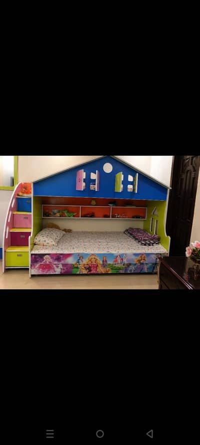 kids bunk bed for sale, 3 beds with mattresses storage drawers