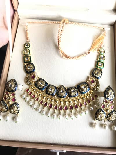 Heavy Gold Plated Kundan Necklace set With Earings -Bridal /Party wear