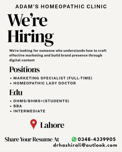 Marketing Staff & Homeopathic Doctor.