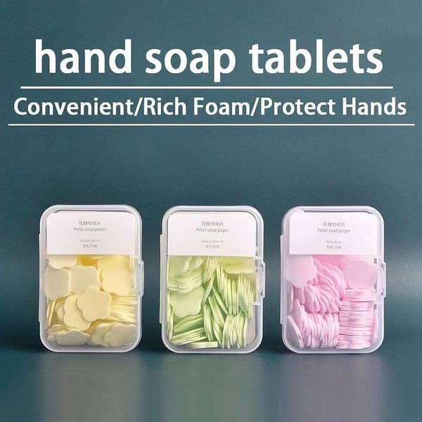 Box Soap Paper Disposable Bath Hand Washing Travel Foaming Scented Portable Mini Flower Soap Flakes Handwashing Soap