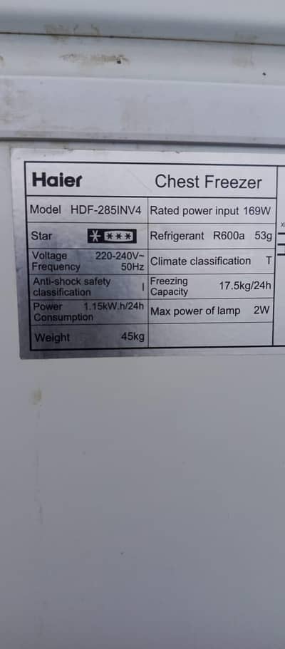 inverter freezer for sale