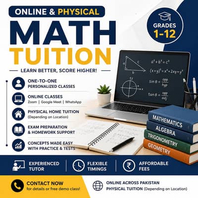 Online & Physical Math Tuition Available