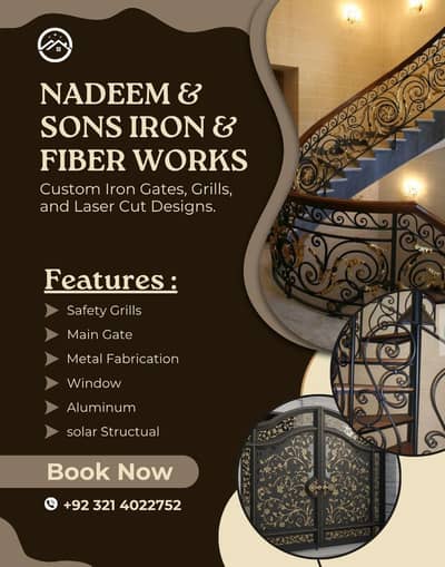 Stairs/Doors/Main Gates/Grills/Windows/Solar Work/Channels/T Iron