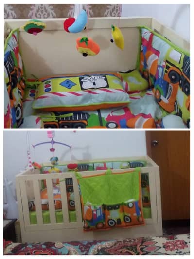 Wooden baby cot