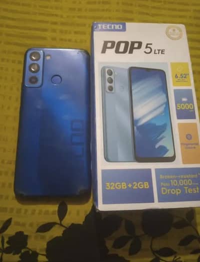 Tecno POP 5 LTE 2GB Ram 32GB ROm All accessories complete with box.