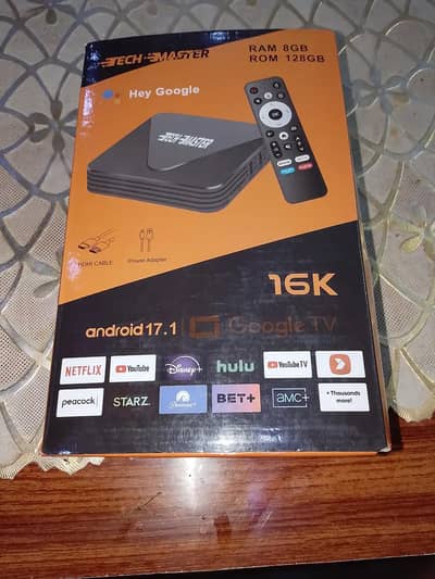 TECH MASTER Android TV Box 8/128 for sale