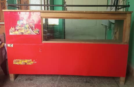 Wooden Shop Counter Table with 2 Drawers