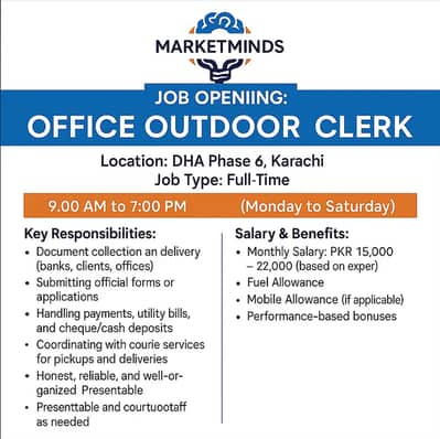 Office Outdoor Clerk – DHA Phase 6