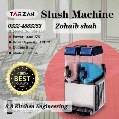 snowflake ice/ slush machine/ slush machine/ pizza oven/ fryer/ bags