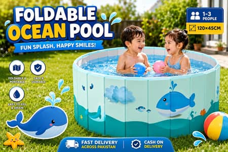  Kids Foldable Swimming Pool 120×45cm | Ocean Theme