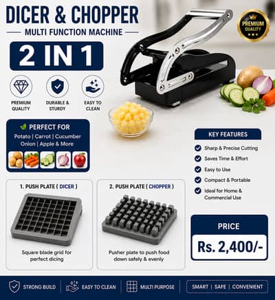 Premium PotatoChopper|Vegetable&Frenchfry Cutter|Manual Kitchen slicer